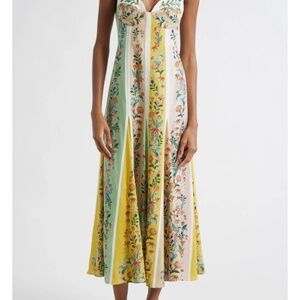 Farm Rio Delicate Floral Stripe Sundress